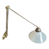 Vintage - Wandlamp - Leeslamp - Zwenkarm - Opaline Glas.