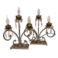 Set Oude Lampen, Art Deco, Nikkel - Reliving