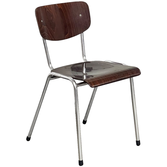 Vintage Stapelbare Stoelen Met Plywood Zitting 1