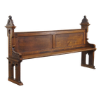 Geweldige, Mooi Gesneden Antieke Eikenhouten Kerkbank In Gotische Stijl Uit Eind 19e Eeuw thumbnail 1