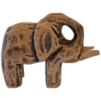 Vintage Olifant Beeld Houten Olifant Beeldje Houtsnijwerk thumbnail 1