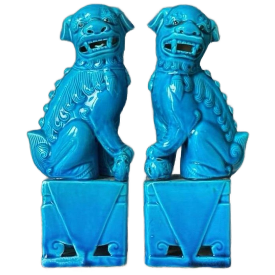 Set Chinese Tempelhondjes In Azuurblauw 1