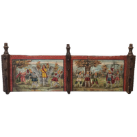 Antiek Siciliaans Beschilderd Wagenschot