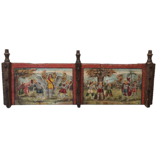 Antiek Siciliaans Beschilderd Wagenschot 1