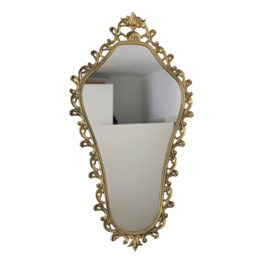 Vintage Grote Bronzen Spiegel Fg, Italie Jaren '60. 1