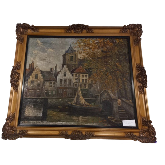 Nederlands Stadsaanzicht Johannes Karel Leurs (1865-1938) 1