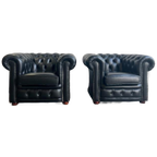 Set Van 2 Stoere Chesterfield Eenzitten / Clubzetels thumbnail 1