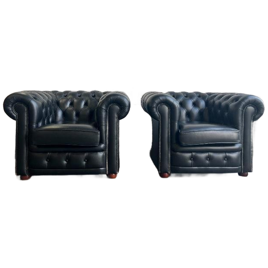 Set Van 2 Stoere Chesterfield Eenzitten / Clubzetels 1