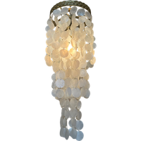 Vintage 60’S Capiz Schelpen Hanglamp Parelmoer Schelpen Opaline Schelp Lamp