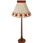 Vloerlamp Hout Met Stoffen Kap Met Fluweel thumbnail 1