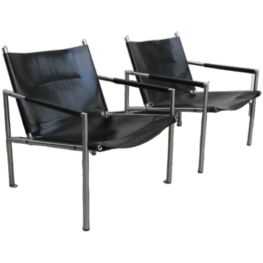 Pair Of Sz02 Easy Chairs By Martin Visser For Spectrum 1960s 1
