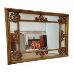 Vintage Goudkleurige Barok Rococo Spiegel Schouwspiegel thumbnail 1