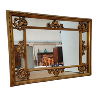 Vintage Goudkleurige Barok Rococo Spiegel Schouwspiegel