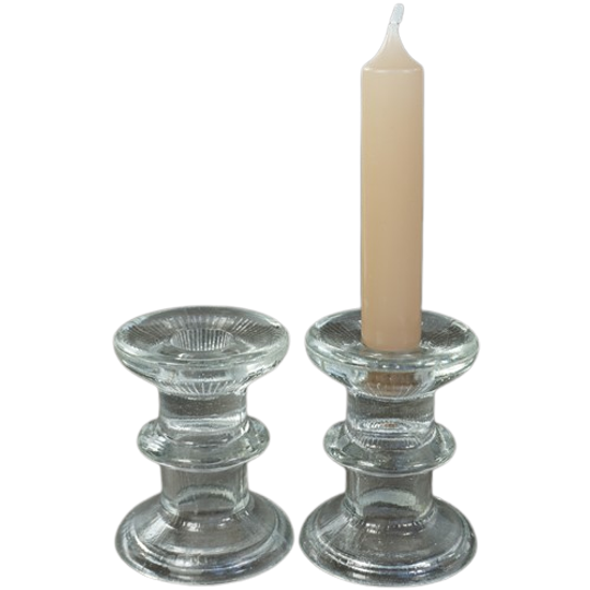 Vintage Glazen Ijskandelaars Laag Model 1