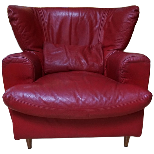 Rood Leren Lounge Fauteuil Door Calia Italia, 1990s 1