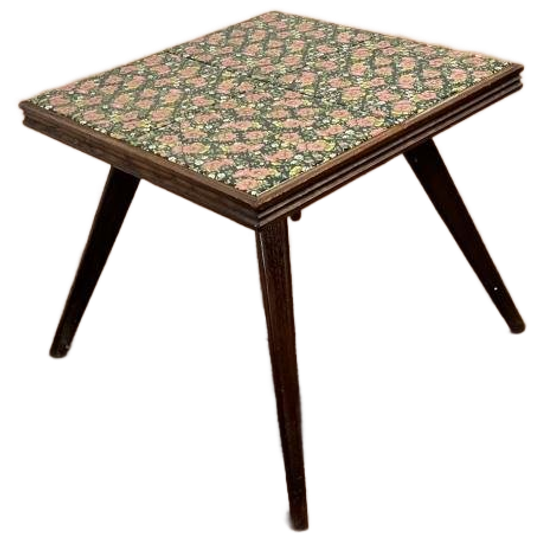 Vintage Bijzettafel Met Bloemenmotief / Plantentafel 1