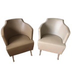 2x Italian Moroso Jules Leren Fauteuils By Enrico Franzolini thumbnail 1