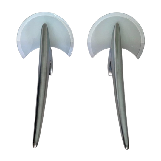 2 X Wall Sconces By Joan Auge For Taller Uno / Model Alien / Polished Cast Aluminum 1