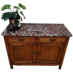 Vintage Frans Dressoir Commode, Ladekast Bakamermeubel Met Marmer Blad thumbnail 1