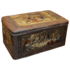 Antieke Lithografische Trommel Met Winterse Taferelen – Wed. J. Bekkers Dordrecht – Lunchtrommel thumbnail 1