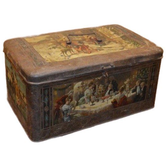 Antieke Lithografische Trommel Met Winterse Taferelen – Wed. J. Bekkers Dordrecht – Lunchtrommel 1