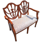Klassiek Mahoniehouten Raambank, Halbank, Slaapkamer Bank , thumbnail 1