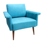 Blue Velvet Armchair 1960S thumbnail 1