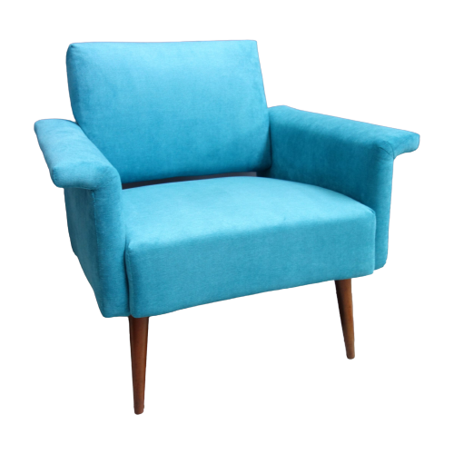 Blue Velvet Armchair 1960S