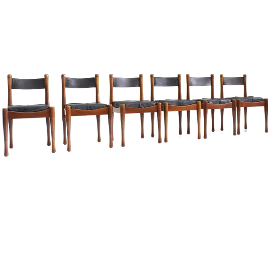 Bernini Vintage Italiaanse Eetkamer Stoelen Van Silvio Coppola, Set Van 6 1