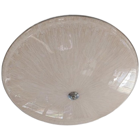 Oversized Vintage Alabaster-effect Flush Mount Ceiling Light – Sculptural Minimalist / Neo-deco Style 1
