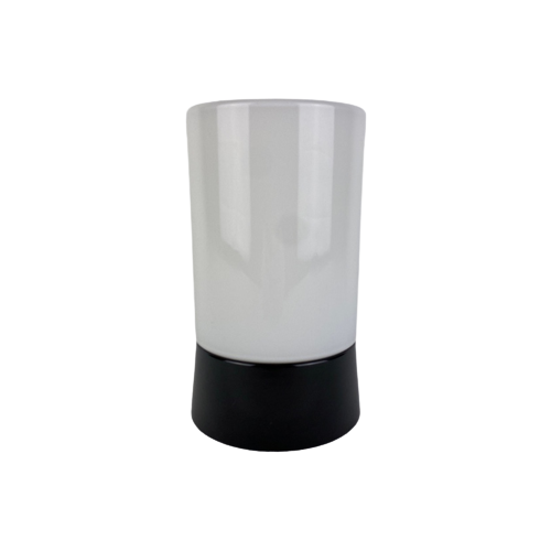 Witte Cilindervormige Art Deco Raak Plafondlamp Met Zwart Armatuur - Tnc1