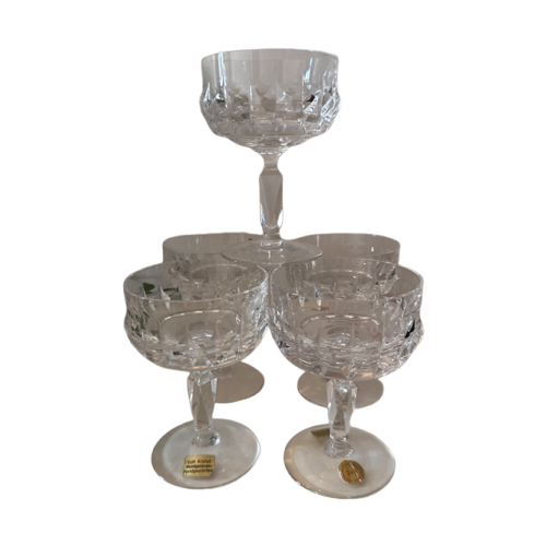 Set Van 5 Coupe Champagne Glazen Kristal