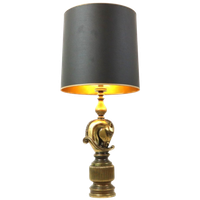 Lusterie Deknudt Vintage Paardenkop Tafelamp Xl Messing