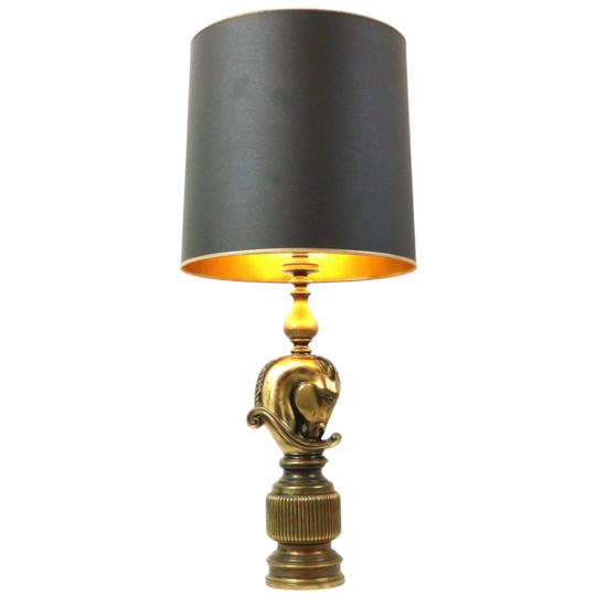 Lusterie Deknudt Vintage Paardenkop Tafelamp Xl Messing 1