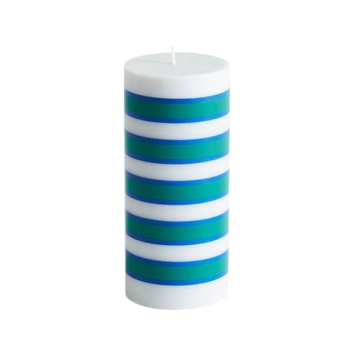 Hay Column Kaars S - Light Grey/Blue/Green - Tweedekans
