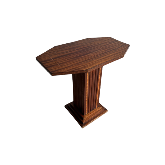 Interbellum Bijzet Tafel Met Prominente Houtnerf 1