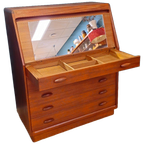 Vintage dyrlund Deense Secretaire Bureau Kast Ladekast thumbnail 1
