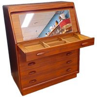 Vintage dyrlund Deense Secretaire Bureau Kast Ladekast