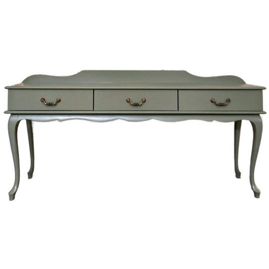 Queen Anne Vintage Dressoir In Groen/ Ladekast Met Drie Lades 1