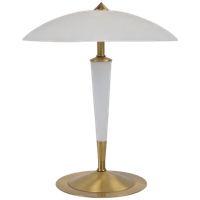 Vintage Mushroom N Leuchten Tafellamp Melkglas Messing ’70