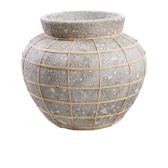 Bazar Bizar | De Belly Vaas - Beton Grijs Naturel - L 1
