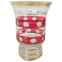 Artdeco Booms Glas De Rupel Vaas Rood Goud 1930’s