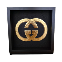 Gucci Logo Verguld 23ct Goud In Lijst