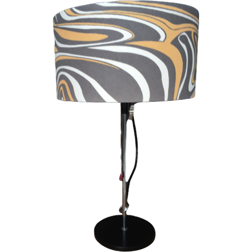 Table Lamp With Grey And Pink Shade