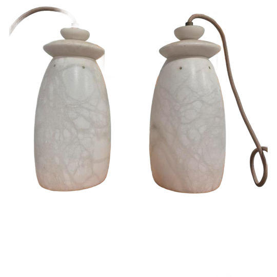 2 Vintage Albast Hanglampen Design 1