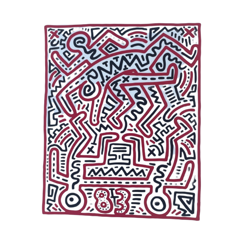 Keith Haring  (1958-1990), Fun Gallery Exibition,1983