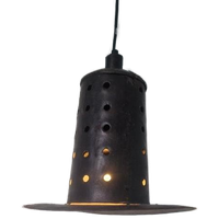 Vintage Metalen Brutalist Hanglamp