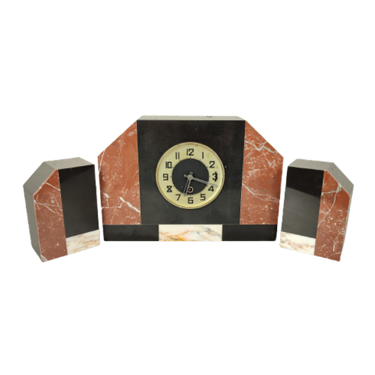 Marmeren Art Deco Klokstel 1