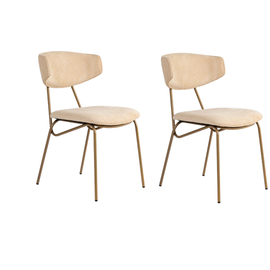 Evila | Originals 2x Nancy Eetkamerstoel, Houtfineer, Crèmewit 1