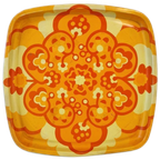 70's Vintage Dienblad Jaren 70 Blikken Dienblad Met Bloemen thumbnail 1